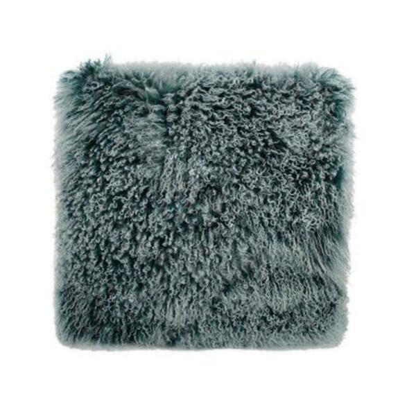 Moes Lamb Fur Pillow Teal Snow, Teal - Large XU-1005-36